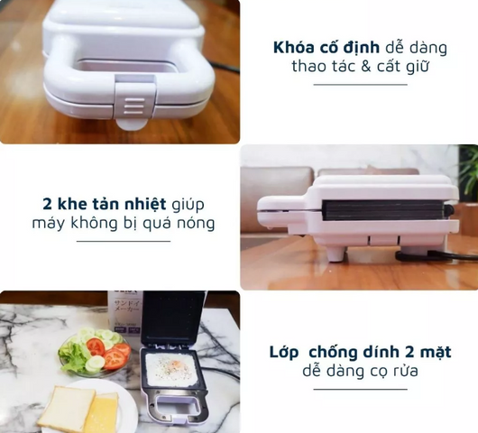Máy Nướng Bánh Mì Đa Năng Sandwich Seka SK560 Chống Dính - Nấu Nóng 2 Mặt, Không Dầu Mỡ, Thích Hợp Cho Bữa Sáng Ngon Miệng