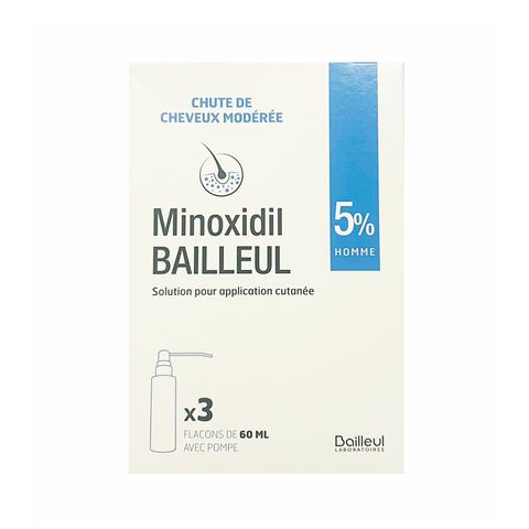 Set 3 Lọ Xịt Mọc Tóc Minoxidil Bailleul Pháp - Chăm Sóc Tóc Chắc Khỏe, Mềm Mượt Cho Nam Nữ