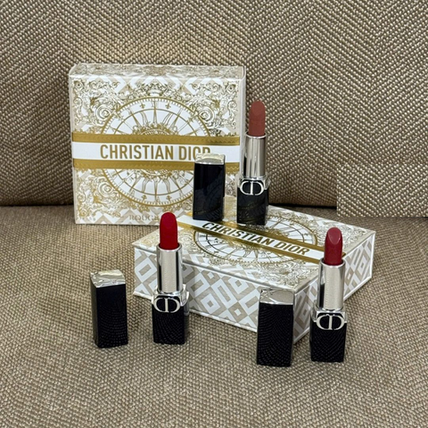 Set 3 Son Dior Mini Rouge Lipstick - Quà Tặng Sang Trọng với 999 Velvet, 200 Nude Touch, 720 Icone Satin - Chất Son Mềm Mượt, Bám Màu Tốt 723184