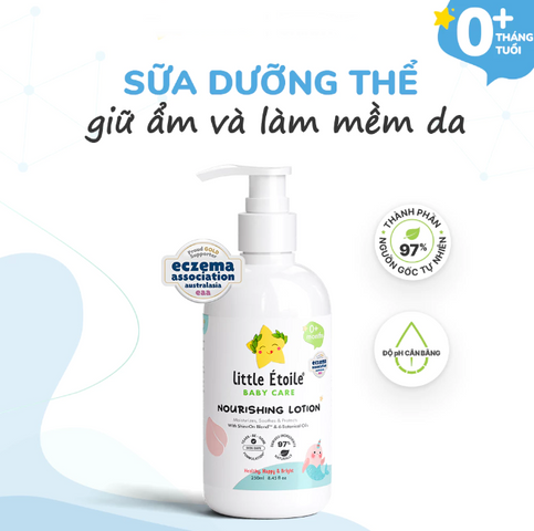 Sữa Dưỡng Thể Cấp Ẩm Little Étoile Cho Bé Sơ Sinh - Lotion Mềm Da An Toàn, Dưỡng 7 Loại Dầu Tự Nhiên, 250ml