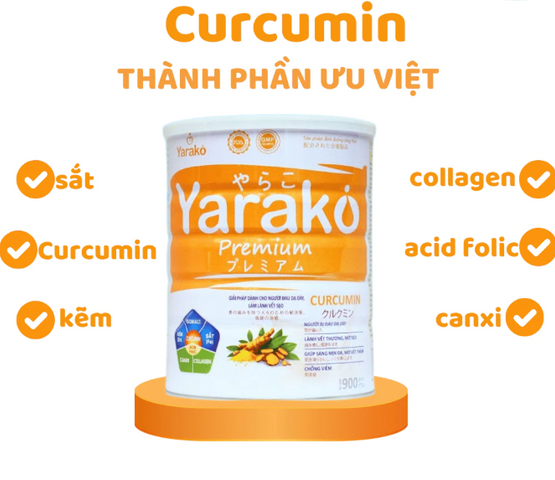 Sữa Nghệ Hỗ Trợ Dạ Dày Yarako Premium Curcumin - Bổ Sung Canxi và Dinh Dưỡng Cho Người Tiêu Hóa Kém 400g/900g