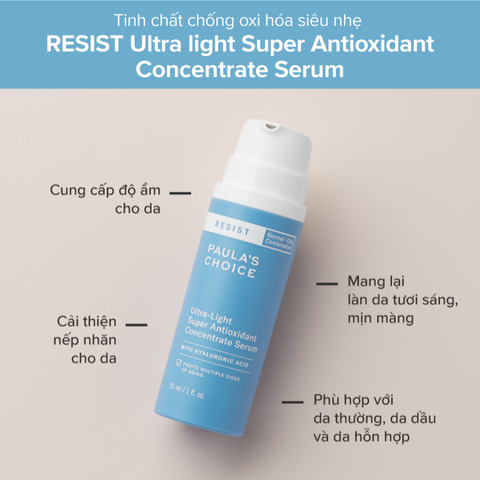 Tinh Chất Chống Oxy Hóa Resist Ultra-Light Super Antioxidant 30ml - Giảm Nếp Nhăn, Tăng Độ Đàn Hồi, Dưỡng Ẩm Cho Da Mịn Màng
