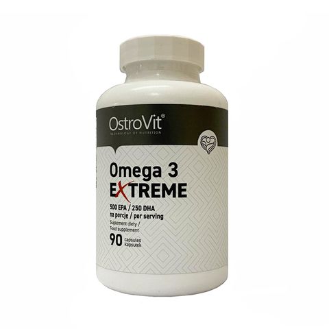 Viên uống dầu cá Omega Extreme Ostrovit - 1000mg Omega 3, EPA và DHA cao, hỗ trợ não bộ, thị lực, lọ 90 viên, nhập khẩu Ba Lan
