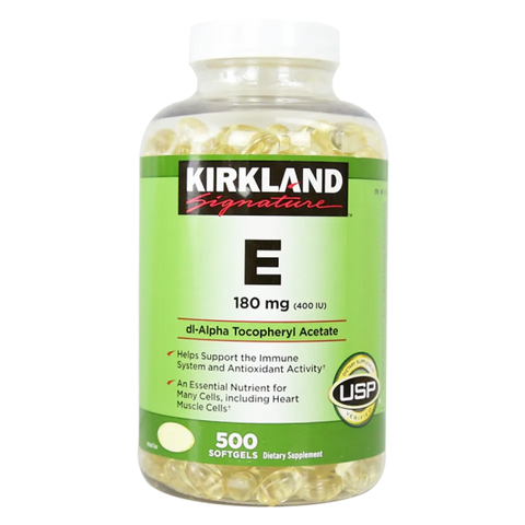 Viên uống Vitamin E 400 IU Kirkland - Hỗ trợ làm đẹp da và sức khỏe tổng thể, hộp 500 viên, chất lượng từ Mỹ
