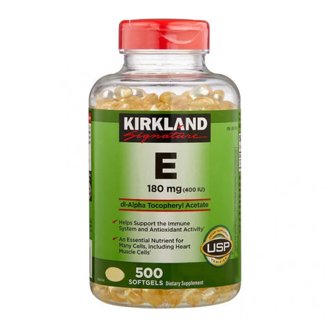Viên uống Vitamin E 400 IU Kirkland - Hỗ trợ làm đẹp da và sức khỏe tổng thể, hộp 500 viên, chất lượng từ Mỹ
