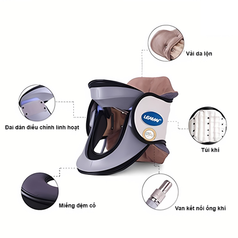 Đai Hơi Leamai C03 - Thiết Bị Hỗ Trợ Giảm Đau Cổ, Kéo Giãn Đau Mỏi, Thiết Kế Thoáng Khí, Quà Tặng Sức Khỏe