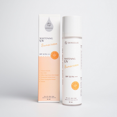 Kem Chống Nắng Skinsolve Whitening UV Sunscreen SPF 32 PA+++ - Bảo Vệ Da, Giảm Sắc Tố, Dưỡng Ẩm Nhẹ, Dành Cho Mọi Loại Da