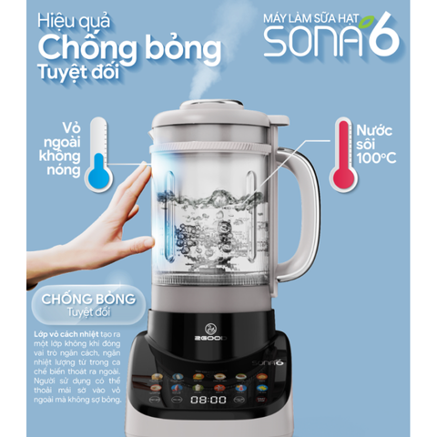 Máy Làm Sữa Hạt Đa Năng 12 Chế Độ 2GOOD Sona 6 - Công Thức Đơn Giản Cho Chế Biến Sữa Hạt, Sinh Tố, Cháo Dinh Dưỡng