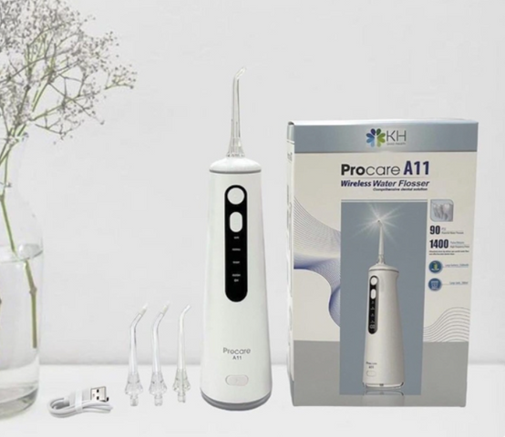 Máy Tăm Nước Procare A11 - Công Nghệ Mới, Màn Hình LCD, Bảo Vệ Răng Nướu, Sạc USB, Thời Gian Sử Dụng 75 Ngày