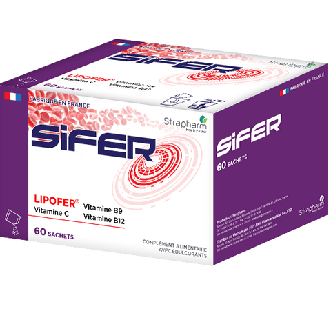 Sắt Sinh Học Không Tanh Sifer Dạng Bột - Sản Phẩm Hỗ Trợ Bổ Máu, Hương Cam và Chanh Tự Nhiên, Hộp 30 Gói