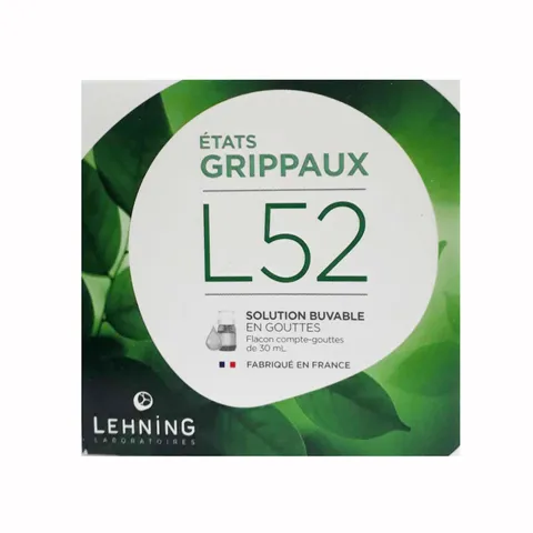 Siro Thảo Mộc L52 Etats Grippaux Lehning - Tăng Cường Đề Kháng, Hỗ Trợ Cảm Cúm, Hàng Chính Hãng Pháp, Dung Dịch 30ml