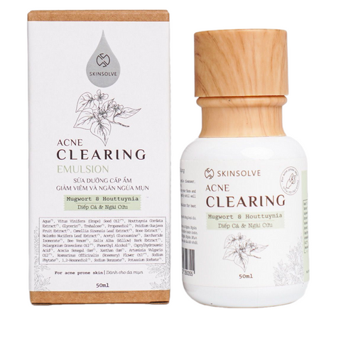 Sữa Dưỡng Skinsolve Acne Clearing Emulsion 50ml - Hỗ Trợ Cấp Ẩm, Giảm Viêm, Ngăn Ngừa Mụn Cho Da Nhờn và Da Mụn