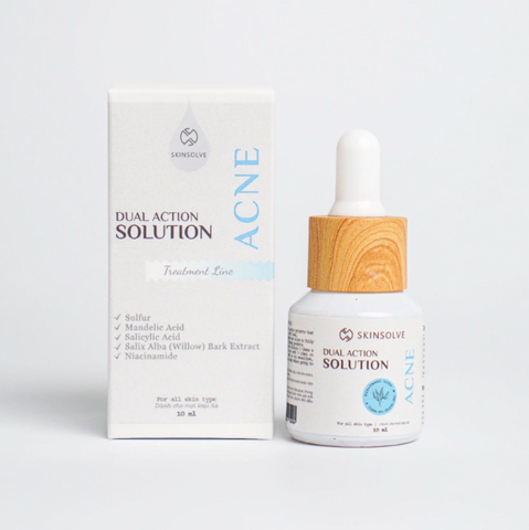 Gel Trị Mụn Skinsolve Dual Action Solution Acne 10ml - Giải Quyết Mụn Hiệu Quả, Tiêu Viêm Và Làm Mờ Vết Thâm