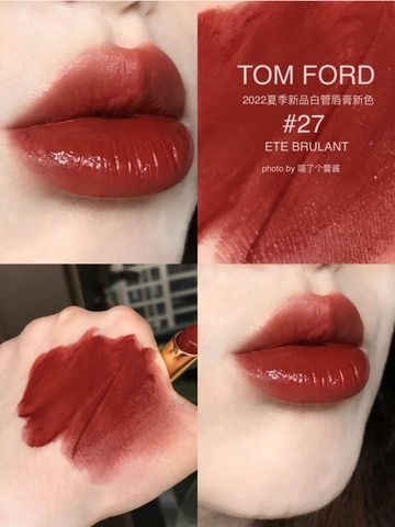 Son thỏi Tom Ford Ultra-Shine Lip Color 27 Ete Brulant - Màu đỏ đất thời thượng, chất son bóng mượt, hoàn hảo cho làn môi quyến rũ.