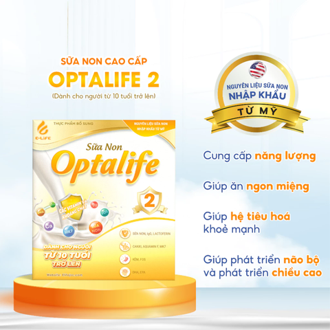 Sữa Non Dinh Dưỡng Optalife 2 - Bổ Sung Năng Lượng và Tăng Cường Sức Khỏe Cho Người Từ 10 Tuổi Trở Lên - Hộp 30 Gói