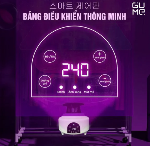Tủ Sấy Quần Áo Gấp Gọn Gume GM-8222 - 1800W, Điều Khiển Từ Xa, Thiết Kế Di Động, Tiết Kiệm Điện - Dành Cho Gia Đình