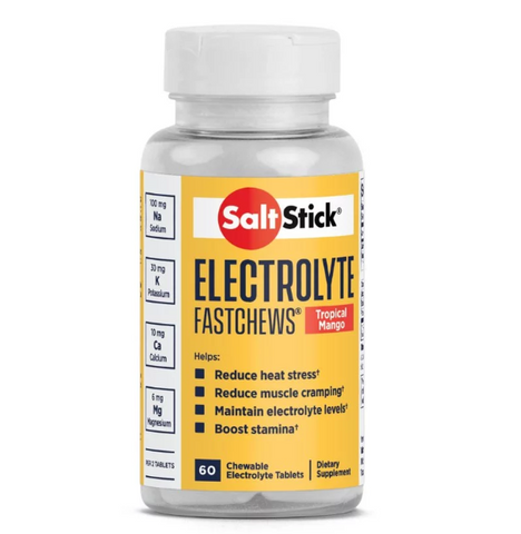 Viên nhai bổ sung điện giải SaltStick Fastchews vị dưa hấu, dừa dứa, đ&agrave;o, xo&agrave;i - Thực phẩm chức năng hỗ trợ thể thao, giảm căng thẳng nhiệt