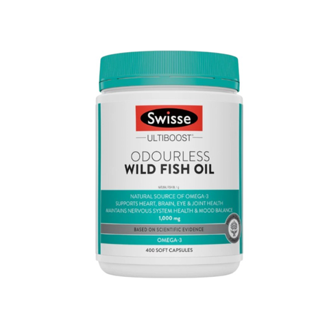 Viên uống dầu cá Swisse Ultiboost 1000mg Không Mùi - Hỗ Trợ Tim Mạch, Não Bộ và Xương Khớp, Bổ Sung Omega-3 Từ Cá Tự Nhiên