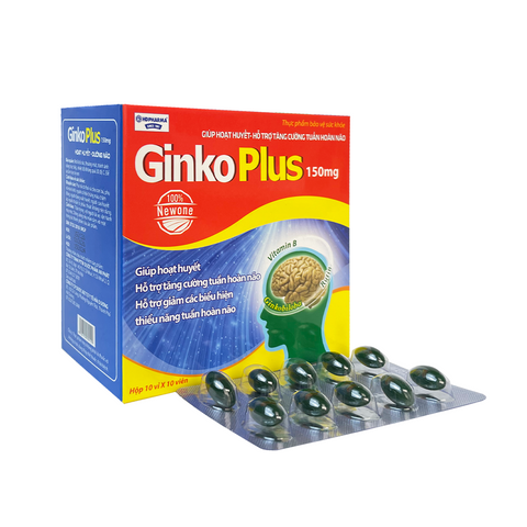 Viên uống Ginko Plus 150mg hỗ trợ tăng tuần hoàn não