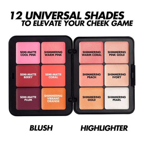 Bảng Má Hồng & Highlighter HD Skin Blush & Glow Cream Palette - Phấn Trang Điểm Dạng Kem Rạng Rỡ, Tự Nhiên & Dễ Sử Dụng