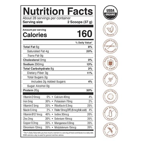 Bột Protein Hữu Cơ KOS Organic Superfood - Thực Phẩm Bổ Sung Protein Thực Vật Khỏe Mạnh, Dinh Dưỡng Cho Người Tập Luyện 1064g, 1092g