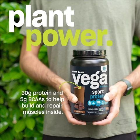 Bột Protein Thực Vật Hữu Cơ Vega Sport - 30g Protein, Hỗ Trợ Phục Hồi Cơ Bắp, Dành Cho Người Ăn Chay - Hương Vị Vani & Bơ Đậu Phộng