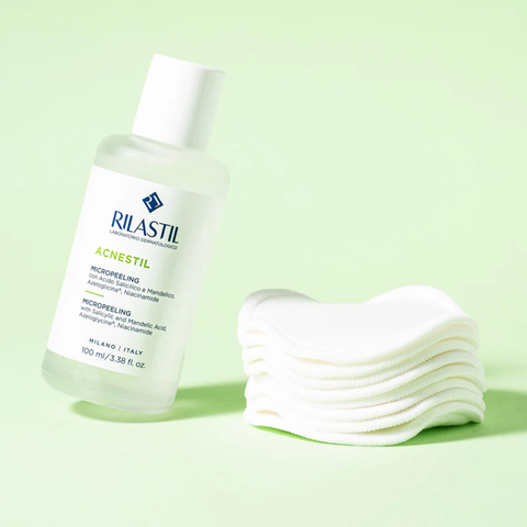 Dung dịch tẩy da chết Rilastil Acnestil Micropeeling cho da dầu và da mụn - Làm sáng da, giảm mụn và làm mờ thâm hiệu quả