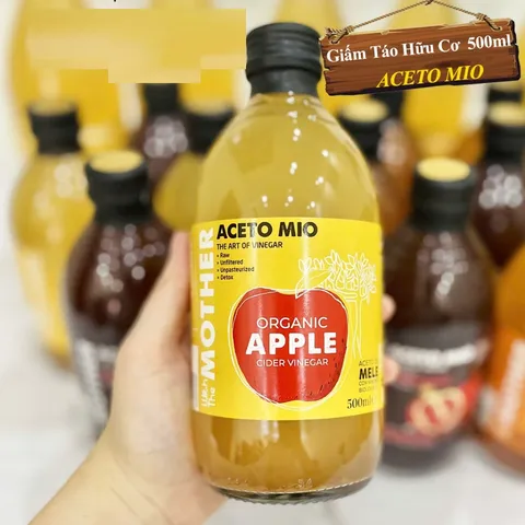 Giấm Táo Hữu Cơ Aceto Mio 500ml - Giấm Chế Biến Từ Táo Hữu Cơ, Tăng Cường Tiêu Hóa, Hỗ Trợ Giảm Cân, Pha Nước Uống, Trộn Salad