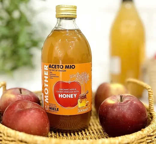 Giấm Táo Mật Ong Hữu Cơ Aceto Mio 500ml - Chứng Nhận EU Organic, Lợi Khuẩn Tốt Cho Sức Khỏe, Hỗ Trợ Tiêu Hóa & Làm Đẹp Da