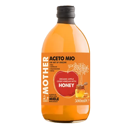 Giấm Táo Mật Ong Hữu Cơ Aceto Mio 500ml - Chứng Nhận EU Organic, Lợi Khuẩn Tốt Cho Sức Khỏe, Hỗ Trợ Tiêu Hóa & Làm Đẹp Da