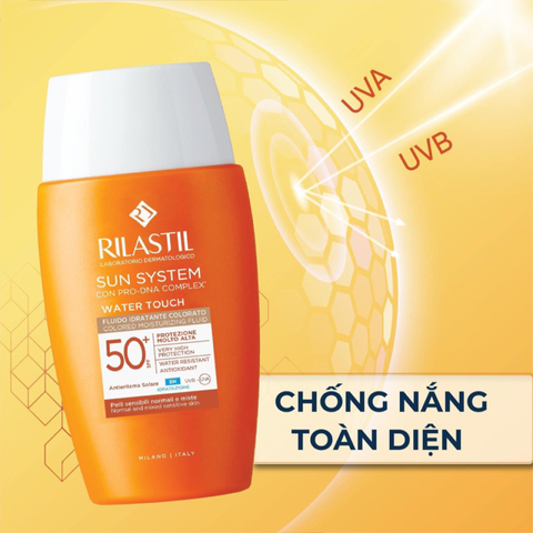 Kem Chống Nắng Dưỡng Ẩm Rilastil Sun System Water Touch Fluid SPF 50+ - Bảo Vệ Da Hiệu Quả, Thẩm Thấu Nhanh, Phù Hợp Với Da Nhạy Cảm