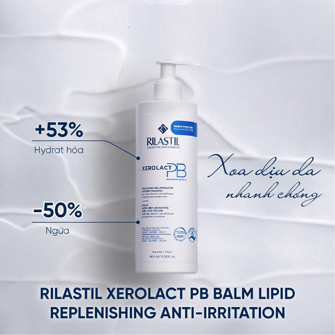 Kem Dưỡng Ẩm Rilastil Xerolact PB 400ml - Hỗ Trợ Phục Hồi Da, Giảm Ngứa, Thích Hợp Cho Người Lớn, Trẻ Sơ Sinh Và Trẻ Em