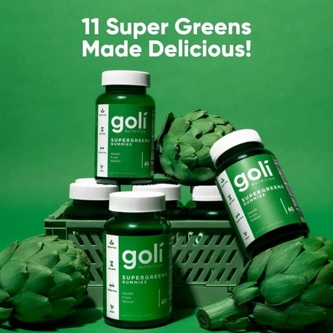 Kẹo Goli Nutrition Supergreens Gummies - Hỗ trợ Tiêu Hóa, Tăng Cường Miễn Dịch, Giúp Chức Năng Gan, Hương Vị Ngon Miệng, Lọ 60 Viên