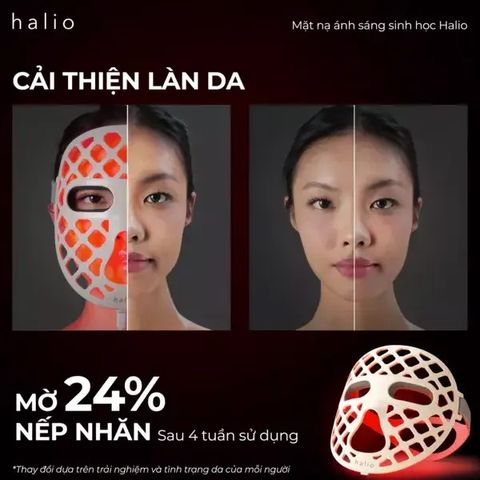 Mặt Nạ Ánh Sáng Sinh Học Halio Pureglow Ultralite Silicone LED - Cải Thiện Da, Giảm Mụn, Giảm Thâm, Công Nghệ 3 Ánh Sáng
