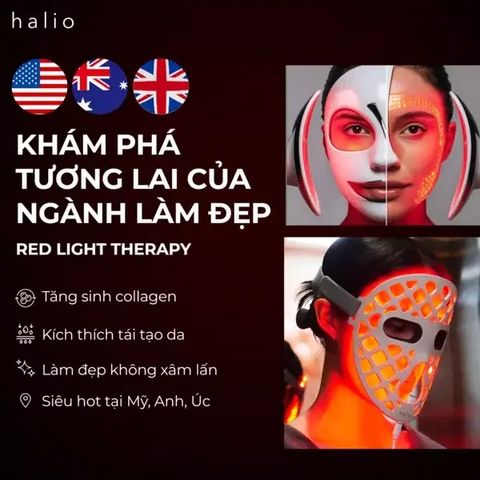 Mặt Nạ Ánh Sáng Sinh Học Halio Pureglow Ultralite Silicone LED - Cải Thiện Da, Giảm Mụn, Giảm Thâm, Công Nghệ 3 Ánh Sáng