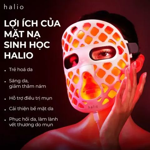 Mặt Nạ Ánh Sáng Sinh Học Halio Pureglow Ultralite Silicone LED - Cải Thiện Da, Giảm Mụn, Giảm Thâm, Công Nghệ 3 Ánh Sáng