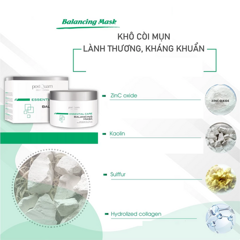 Mặt Nạ Postquam Balancing Mask Giúp Giảm Mụn Và Kiểm Soát Bóng Nhờn - Dành Cho Da Dầu và Hỗn Hợp - 200ml