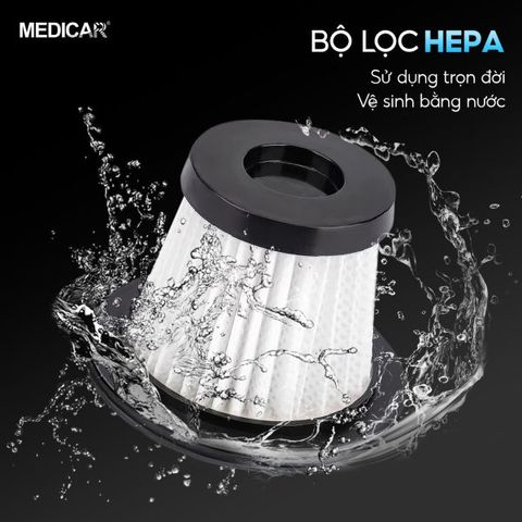 Máy Hút Bụi Cầm Tay Ô Tô Medicar 100W - Sạc Qua Tẩu Xe, Lực Hút Mạnh 6500PA, Tiện Lợi Vệ Sinh Nội Thất Ô Tô