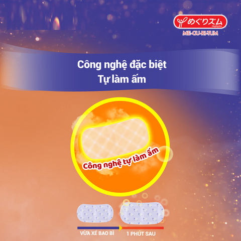 Miếng Dán Xông Hơi MegRhythm Good-Night Lavender - Hỗ Trợ Thư Giãn, Ngủ Ngon với Hơi Ấm 40 Độ C, 12 Miếng Trong Hộp
