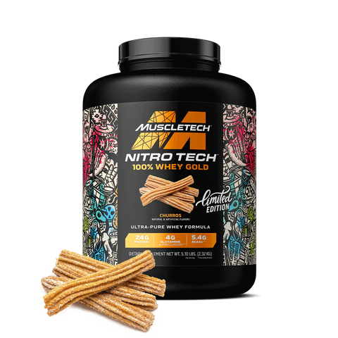 Muscletech Nitrotech 100% Whey Gold 5lbs - Bột Protein Hỗ Trợ Tăng Cơ, Chất Lượng Đỉnh Cao, Vị Churros & Dulce De Leche