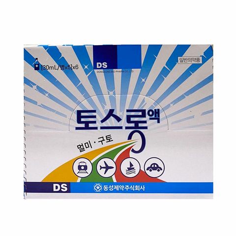 Nước Uống Hỗ Trợ Chống Say Tàu Xe DongSung TosLong Sos Hàn Quốc - Giảm Nôn Nao, Chóng Mặt, Dễ Uống, Hộp 30 Chai