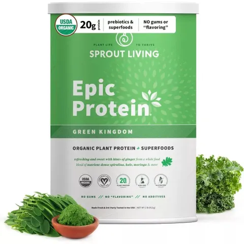 Protein Thực Vật Hữu Cơ Sprout Living Epic Protein - Bột Protein Chay Cao Cấp Giúp Tăng Cường Năng Lượng và Hỗ Trợ Sức Khỏe Toàn Diện