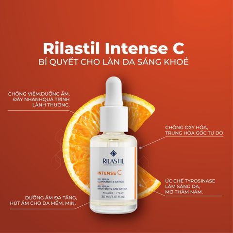 Rilastil Intense C Gel Serum - Huyết Thanh Dưỡng Sáng, Trẻ Hóa Da, 15% Vitamin C, Chống Oxy Hóa, Cấp Ẩm Sâu 30ml