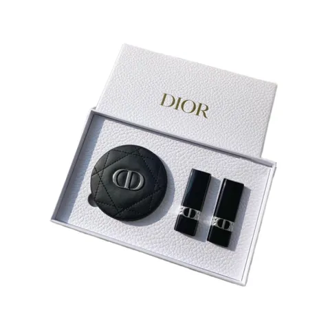 Set 2 Son Môi Mini Kèm Gương Dior Couture Colour 999 Velvet Đỏ Quyến Rũ & 100 Velvet Nude Tinh Tế - Qùa Tặng Sang Trọng Cho Nữ