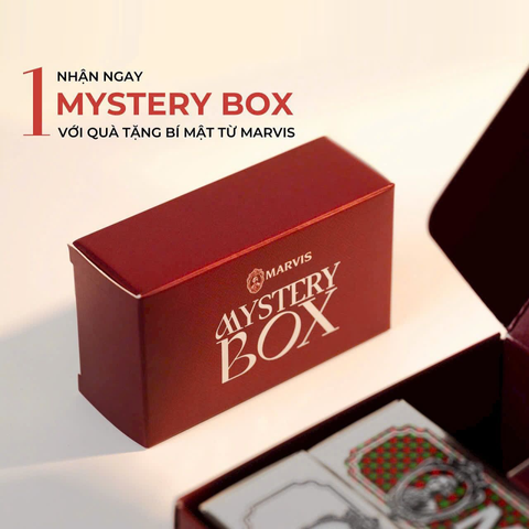 Set 2 Tuýp Kem Đánh Răng Marvis - Hương Trà Xanh & Mint, Kèm Hộp Quà Lucky Box, Làm Sạch Hiệu Quả, Hơi Thở Thơm Mát