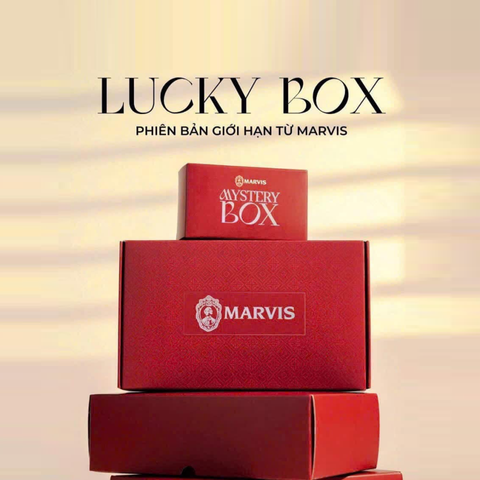 Set 2 Tuýp Kem Đánh Răng Marvis - Hương Trà Xanh & Mint, Kèm Hộp Quà Lucky Box, Làm Sạch Hiệu Quả, Hơi Thở Thơm Mát