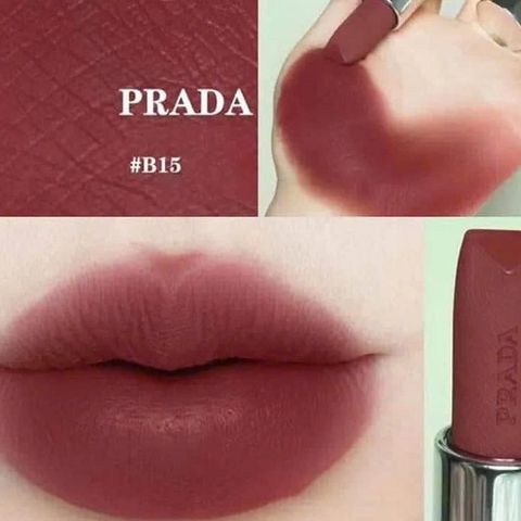 Son Prada Monochrome Hyper Matte B15 - Son Môi Đỏ Mận Quyến Rũ, Công Thức Dưỡng Ẩm, Chất Son Lì Mịn Mượt, Phong Cách Thời Trang Nữ