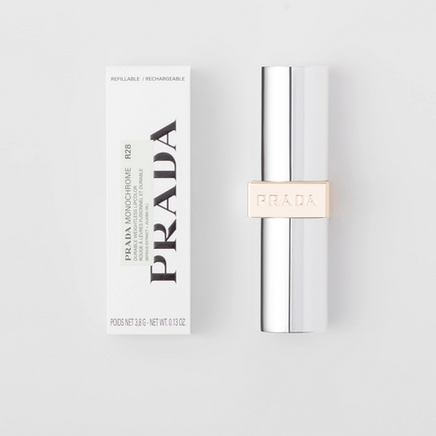 Son Prada Monochrome Hyper Matte R28 Fuoco Đỏ Thuần - Son Lì Cao Cấp, Bám Màu Lâu Trôi, Quyến Rũ Kể Cả 12 Giờ
