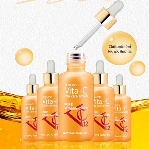 Tinh chất Newland Vita-C Total Care Ampule Dưỡng Trắng Da - Hỗ Trợ Giảm Thâm Nám, Cải Thiện Kết Cấu Da, Dưỡng Ẩm Sâu