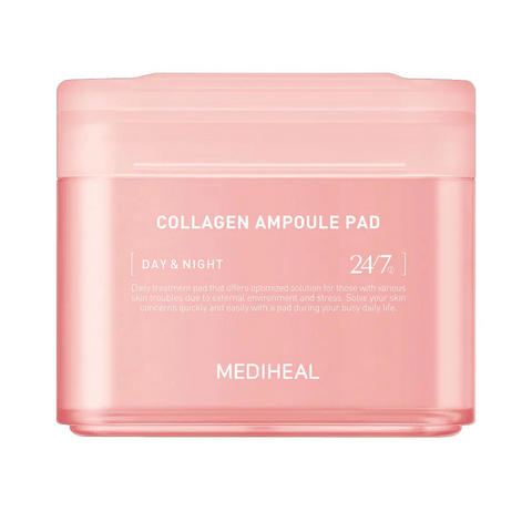 Toner Pad Mediheal Collagen Ampoule - Hỗ Trợ Cấp Ẩm & Tăng Độ Đàn Hồi Cho Da - Hộp 100 Miếng Chính Hãng